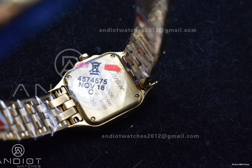 Full 1000 Best Full YG On Edition White YG Quartz BVF Bracelet Panthère Compact 1:1 22mm Ronda Dial 0417